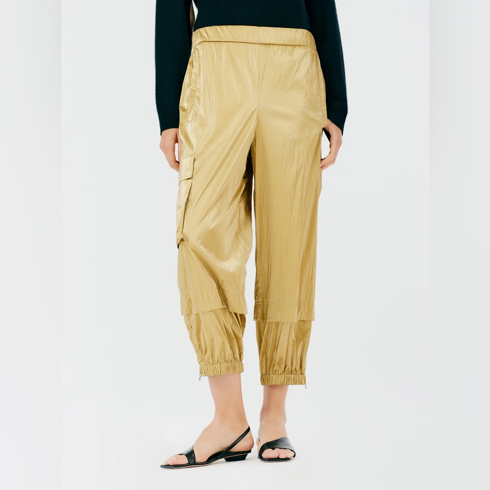 Tibi Metallic Gold Wilt Pull On Jogger - Picture 5 of 11